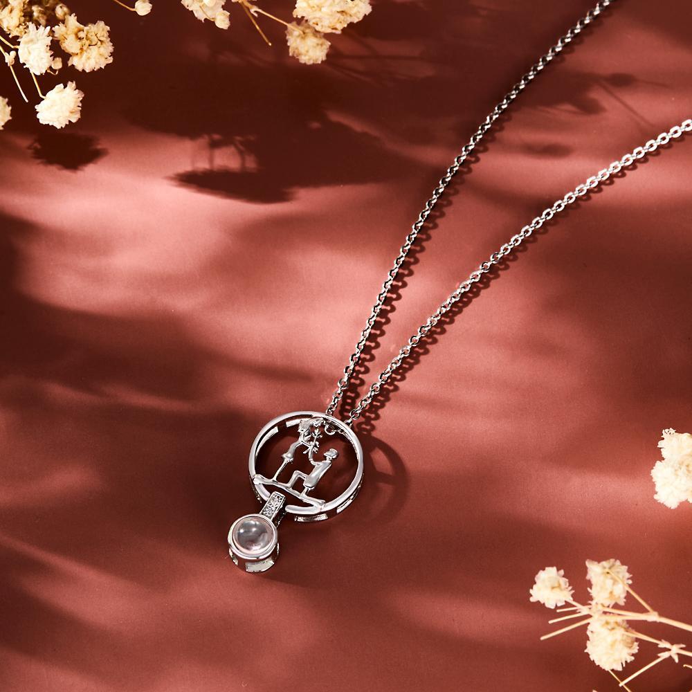 Collana Con Proiezione Di Foto Personalizzata S925 Ciondolo In Argento Regalo Romantico Per Proposta - soufeelit