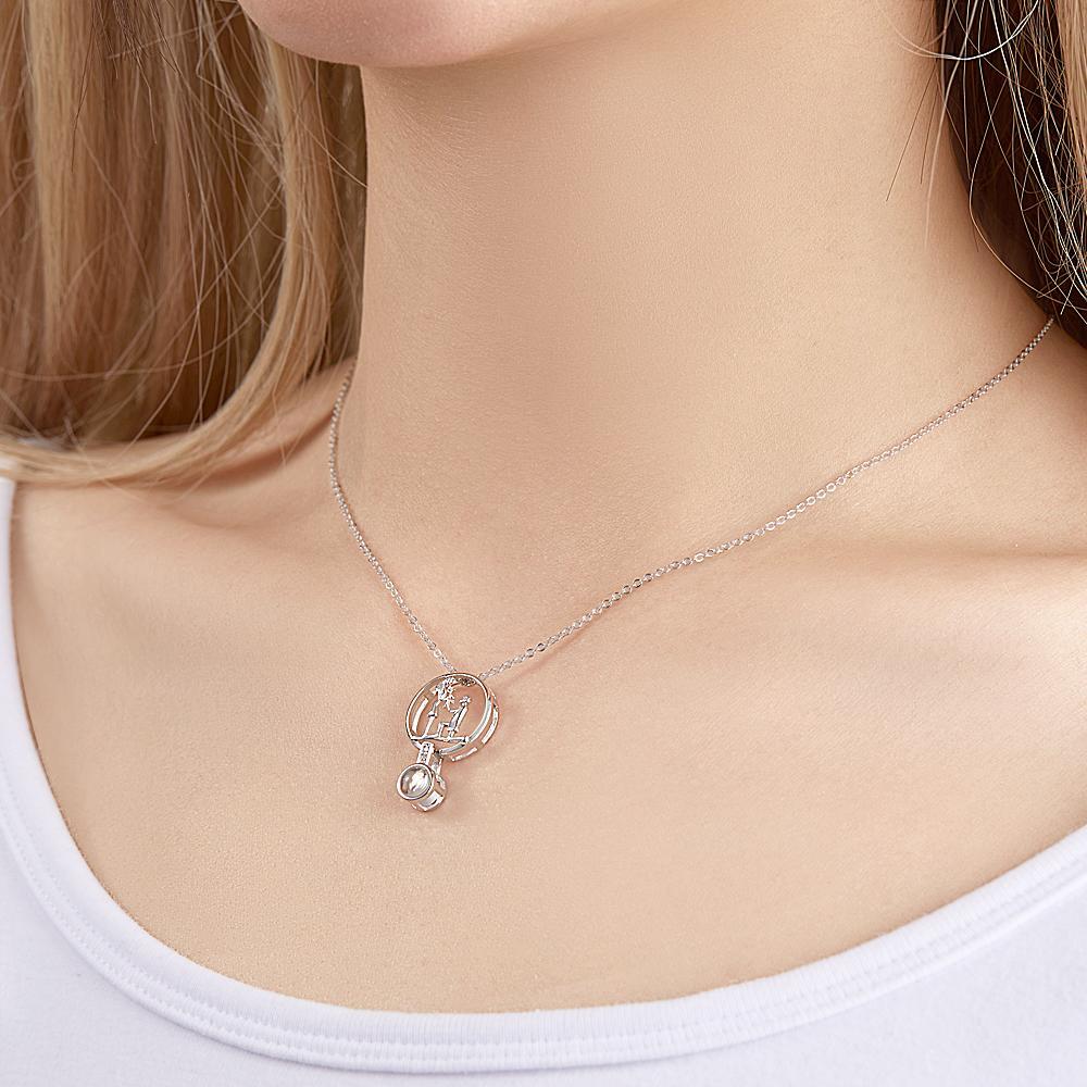 Collana Con Proiezione Di Foto Personalizzata S925 Ciondolo In Argento Regalo Romantico Per Proposta - soufeelit