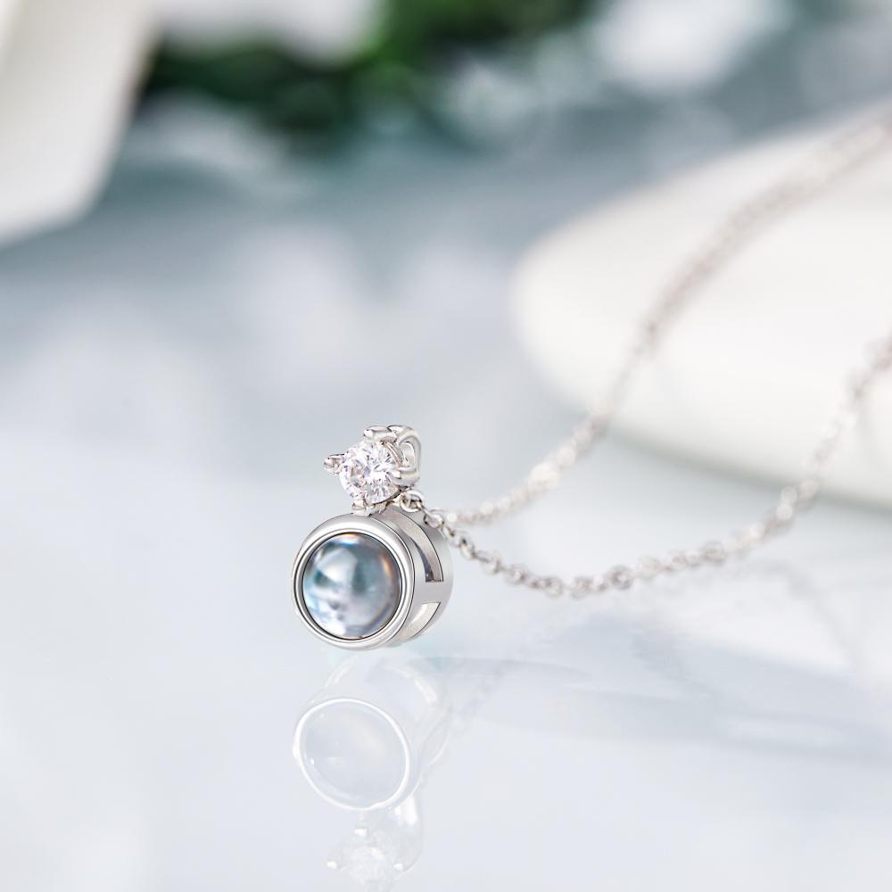 Collana Personalizzata Con Proiezione Di Foto Regalo Personalizzato Con Collana A Cerchio Tondo Per Le Donne - soufeelit