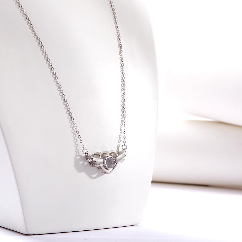 Collana Con Proiezione Personalizzata Foto Love Wings Regali Commemorativi - soufeelit