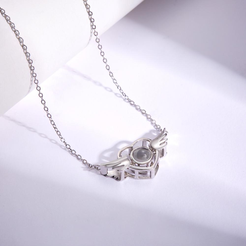 Collana Con Proiezione Personalizzata Foto Love Wings Regali Commemorativi - soufeelit