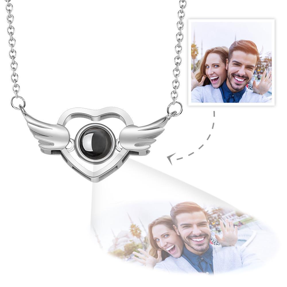Collana Con Proiezione Personalizzata Foto Love Wings Regali Commemorativi - soufeelit