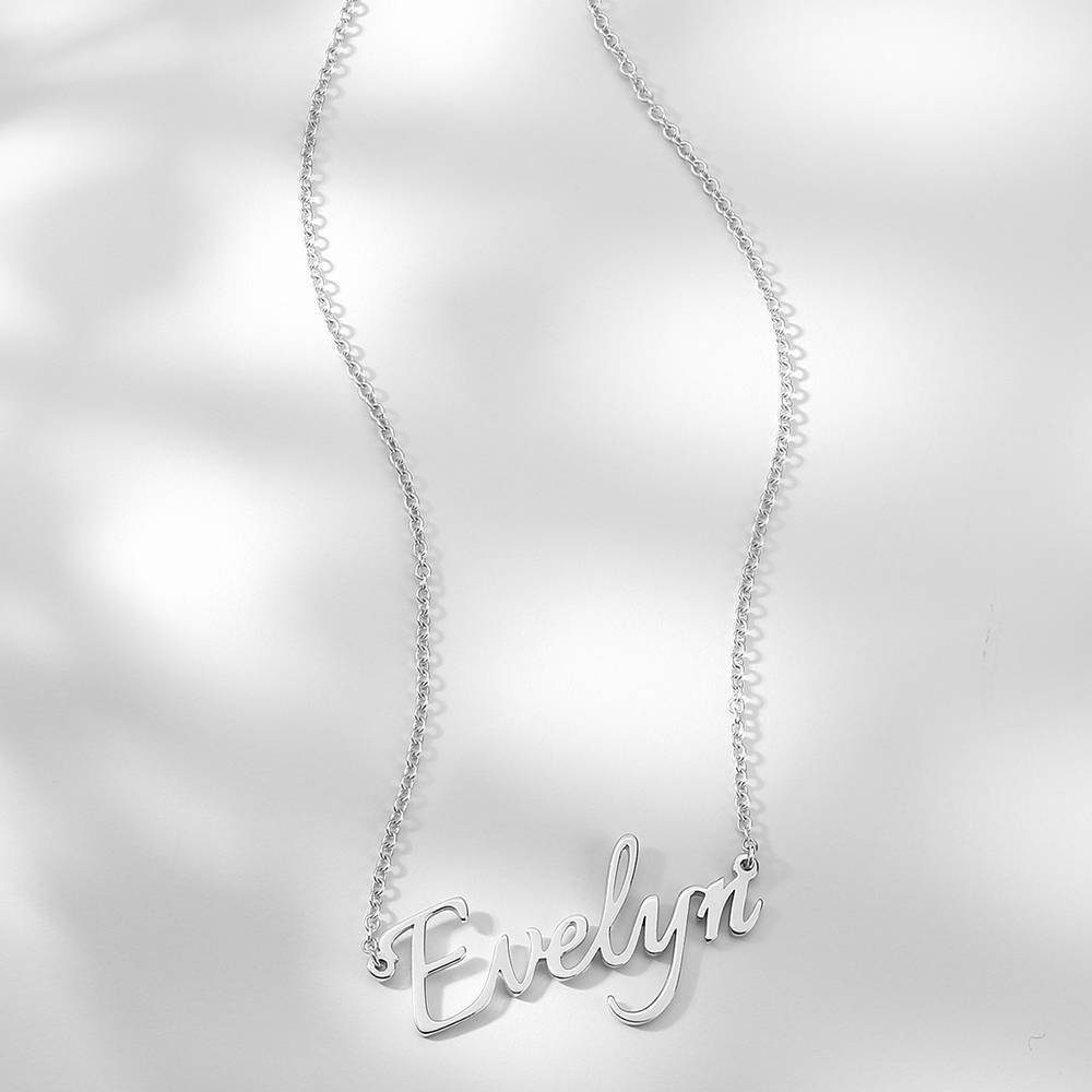 Collana con nome in argento sterling - Collana con catena con nome personalizzata - Collana con targhetta