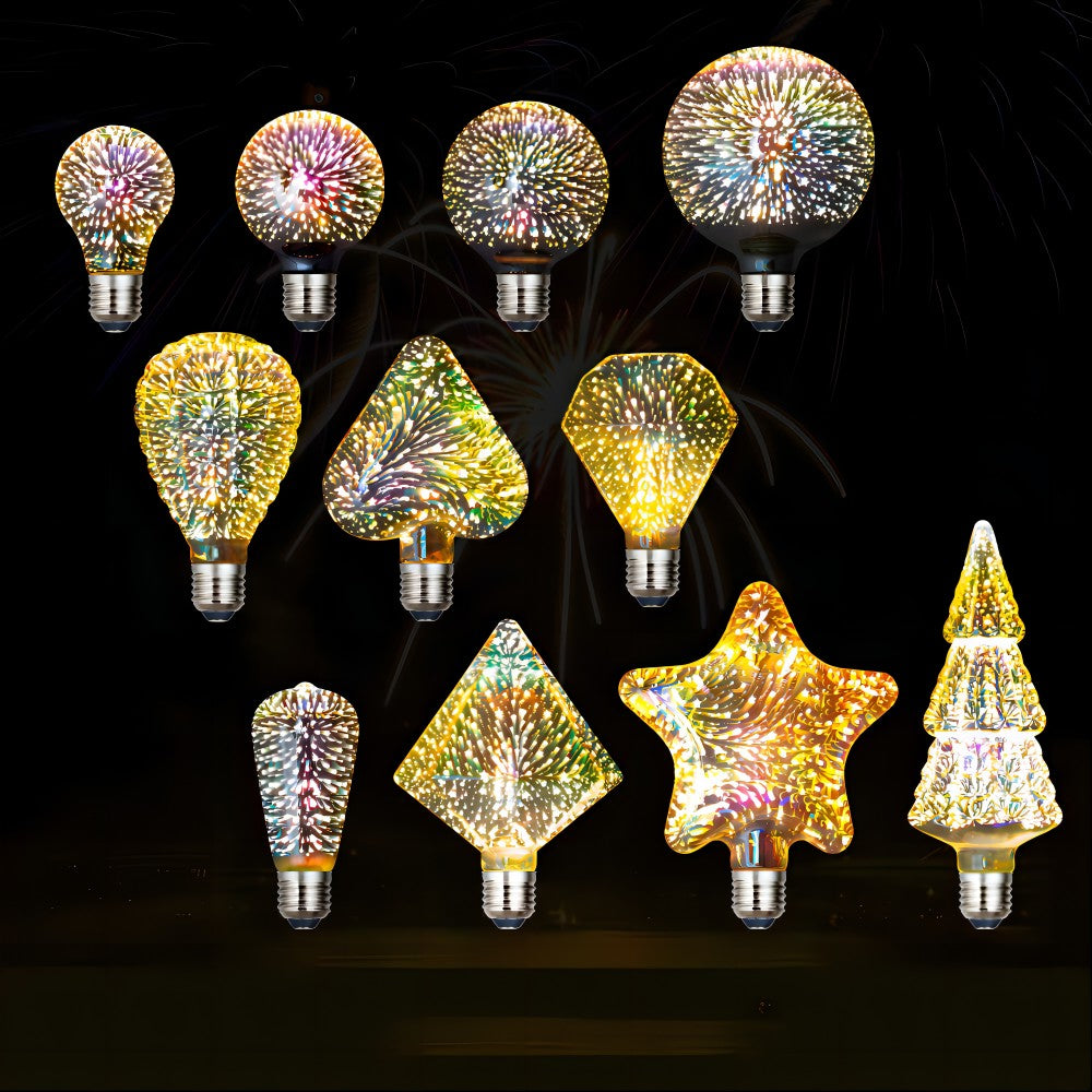Lâmpada Decorativa De Fogos De Artifício 3d Luz De Vidro Mágico - soufeelbr