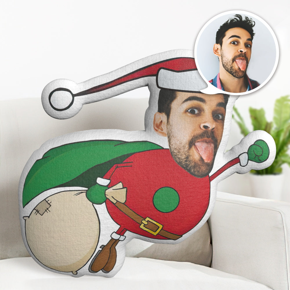 Almofada De Presente De Natal Personalizada Meu Rosto Almofada Engraçada De Papai Noel Minime - soufeelbr