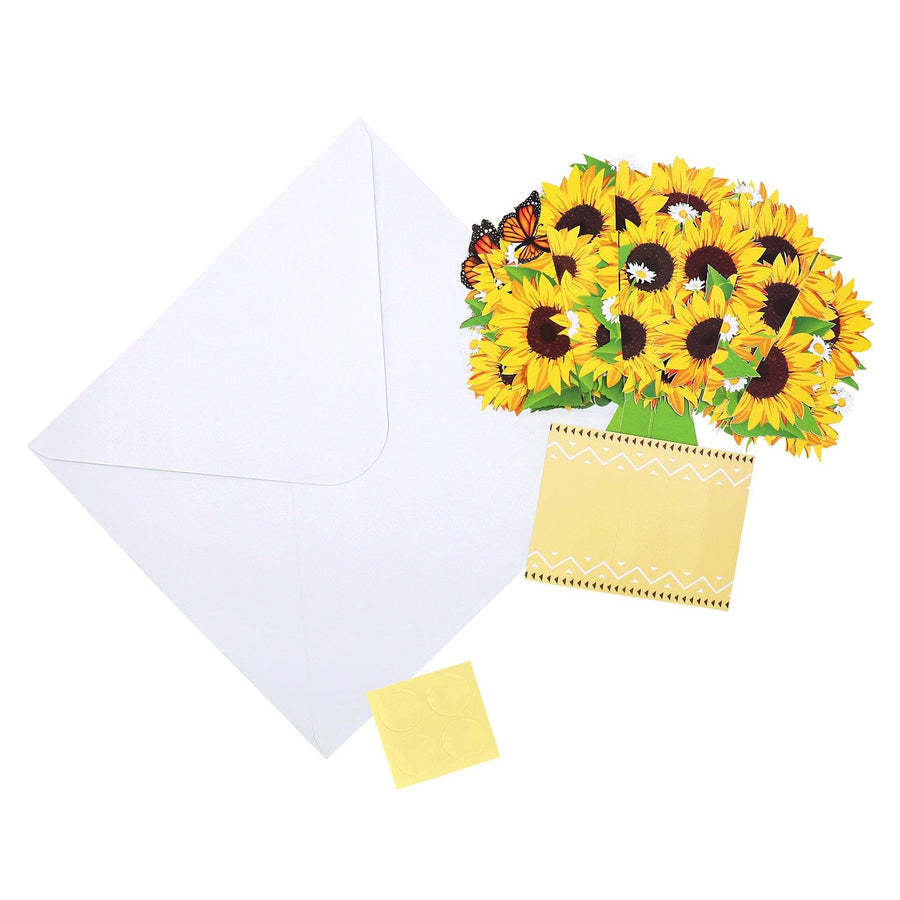 Cartão De Buquê De Flores De Papel De Girassol Para O Dia Das Mães - soufeelbr