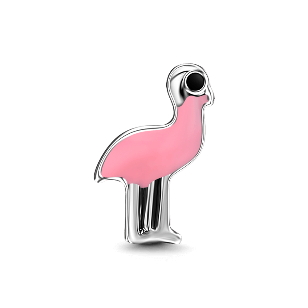 Pingente Medalhão Flamingo Rosa - soufeelbr