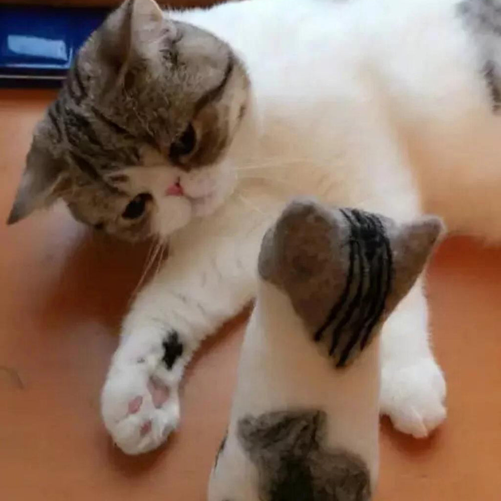 Corpo De Gato De Feltro Feito À Mão Com Agulha De Lã Personalizada, Presente Para Amantes De Gatos, Presente De Memoriais Para Gatos Com Caixa De Presente Grátis - soufeelbr