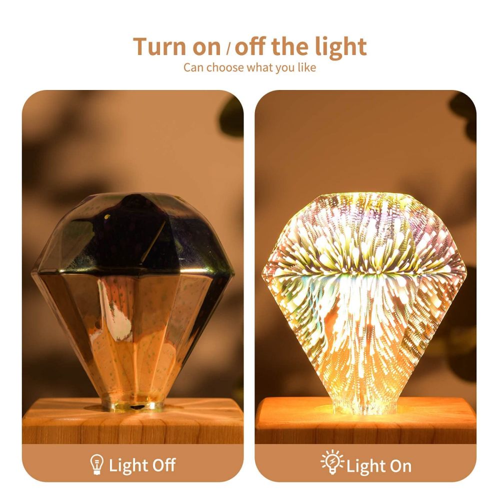 Lâmpada Decorativa De Fogos De Artifício 3d Luz De Vidro Mágico - soufeelbr