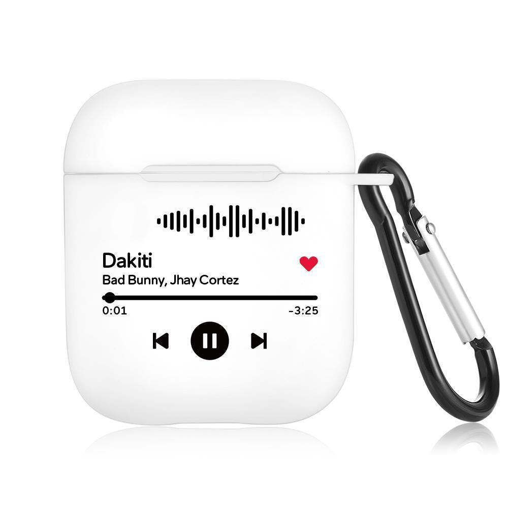 Estojo personalizado para Airpods de código de música digitalizável, estojo personalizado gravado para Airpods de música preto
