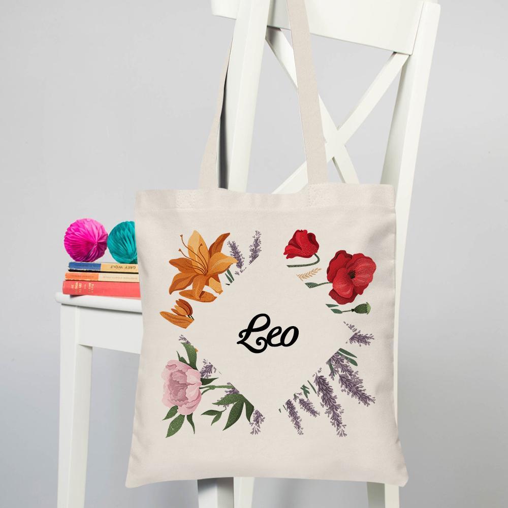 Sacos De Mão Gravados Personalizados Com Tema De Flores