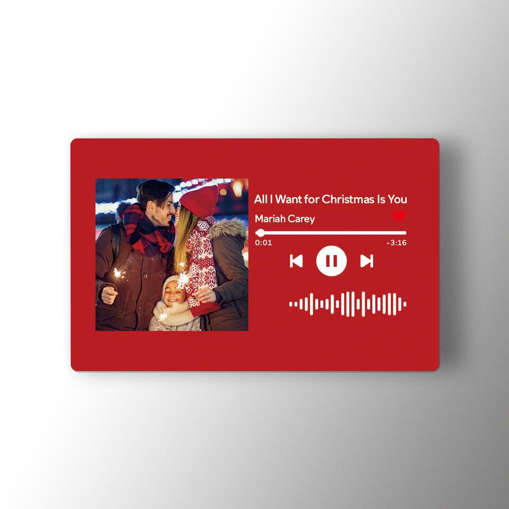 Cartão de inserção de carteira de fotos com código de música digitalizável personalizado