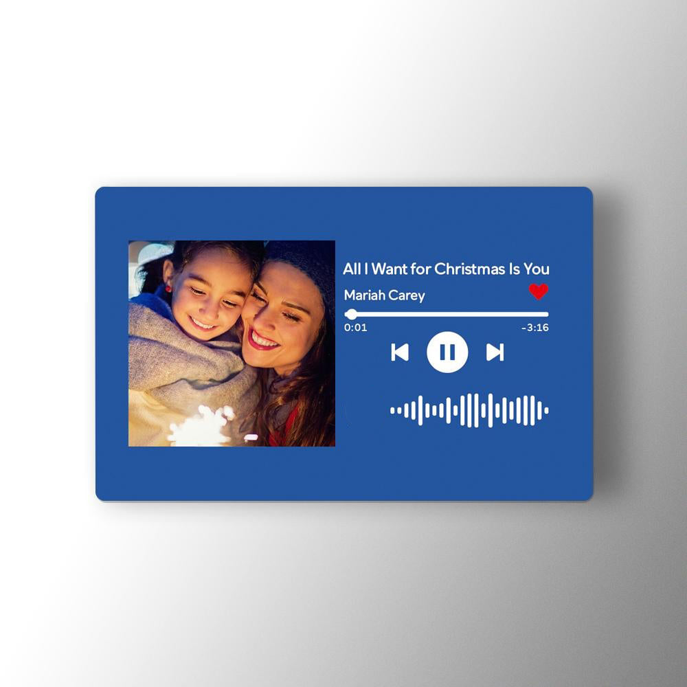 Carteira digitalizadora com foto de código de música inserir cartão presentes azul