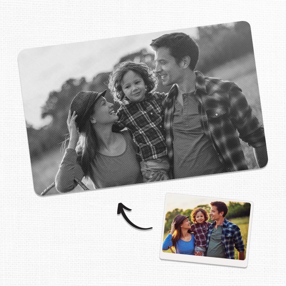 Cartão de inserção de carteira com foto personalizada preto