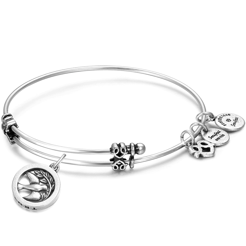 Pulseira Personalizada Verdade Pulseira com Berloque Banhada a Prata
