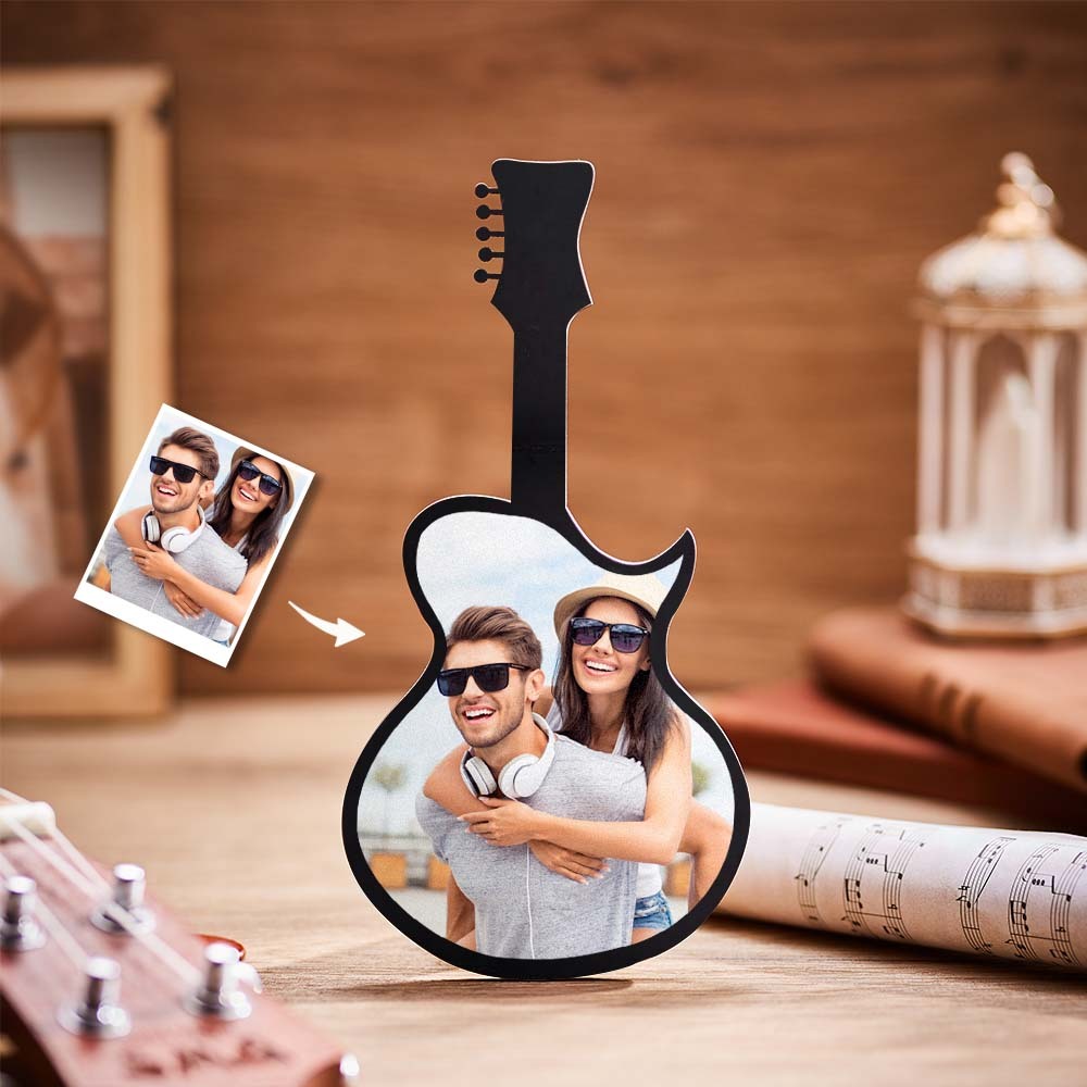 Moldura De Guitarra Com Foto Personalizada Moldura De Foto Personalizada Presentes Para Amante Da Música - soufeelbr