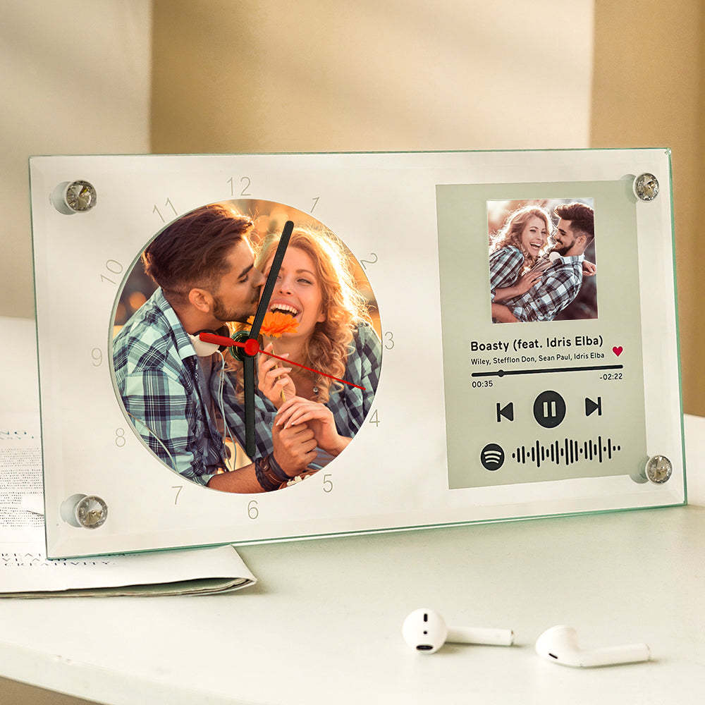 Placa Decorativa De Relógio De Foto Com Código Spotify Personalizado Presente Criativo Para O Amante - soufeelbr