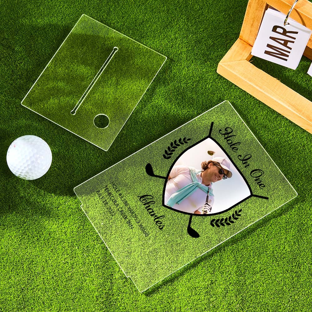 Placa De Golfe De Acrílico Com Foto Personalizada Exibição De Bola De Golfe Personalizada Presentes De Troféu Para Amante De Golfe - soufeelbr