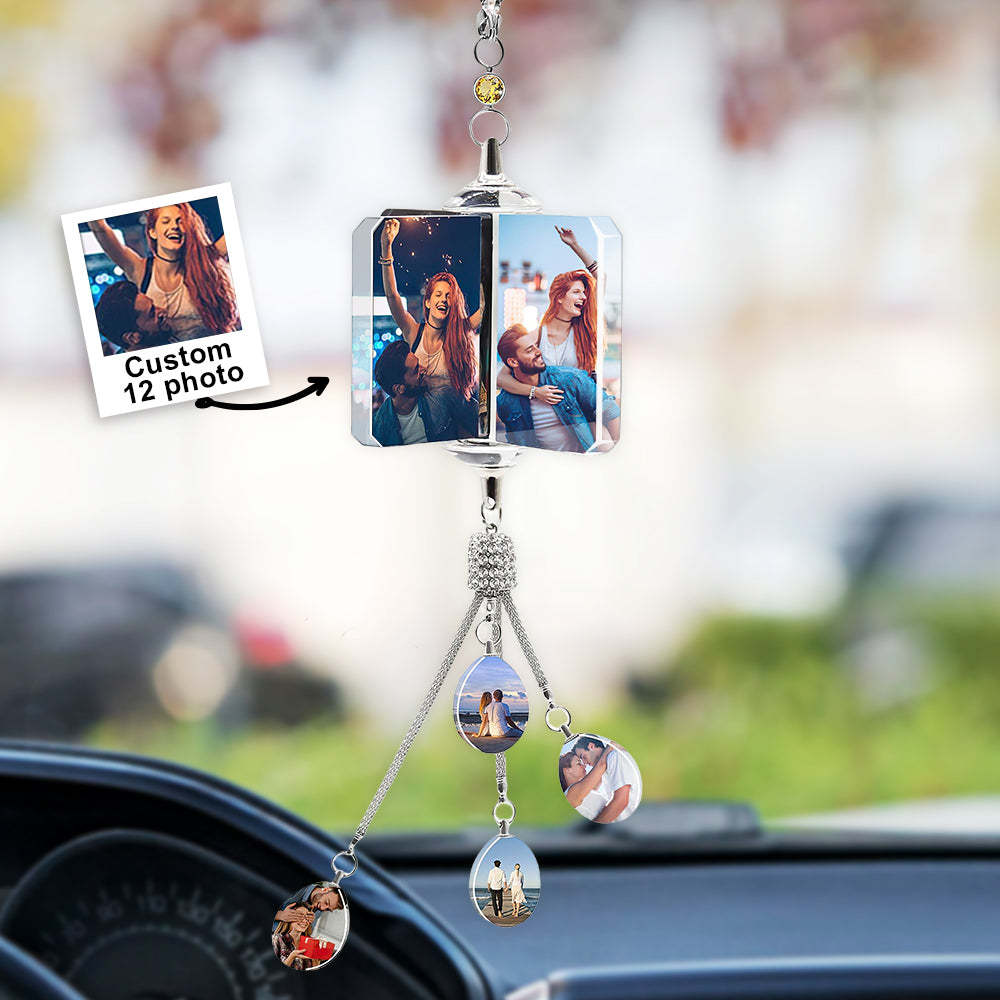 Foto Personalizada Para Carro Espelho Retrovisor De Cristal Pendurada Decorações Acessórios Presentes Para A Família - soufeelbr