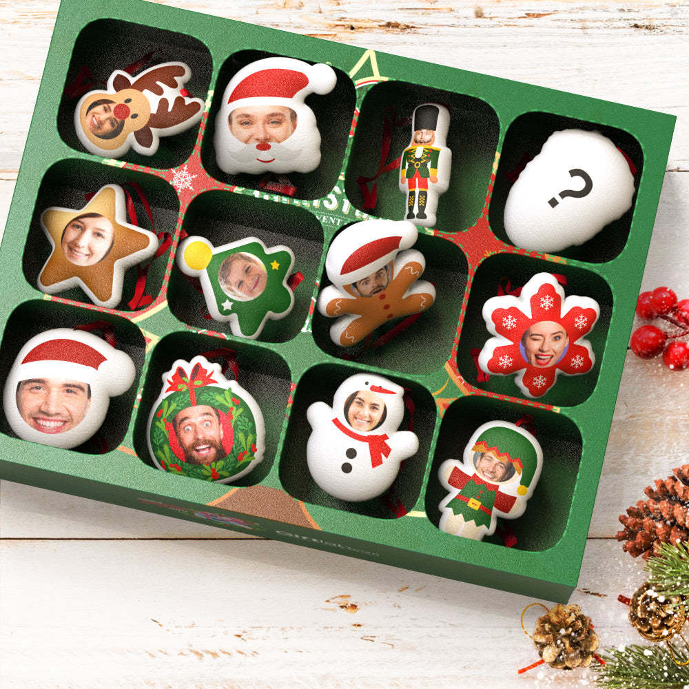Presentes Surpresa De Natal Decorações Para Pendurar Com Fotos De Natal Caixa Cega Enfeites De Natal Com Rosto Personalizado Para Pendurar - soufeelbr