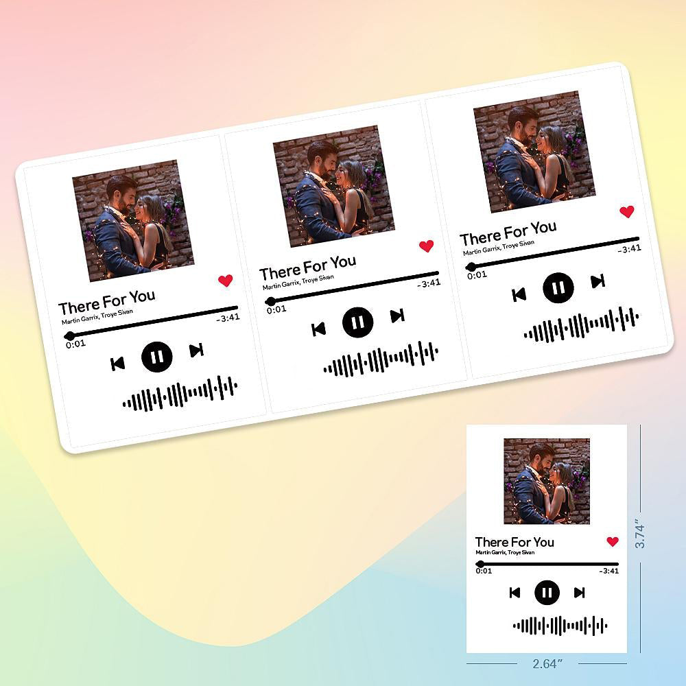 Adesivos de código de música digitalizáveis presentes com fotos