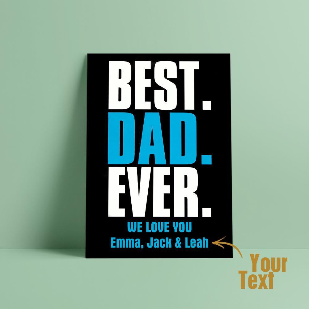 Cartão De Saudação De Texto Personalizado Para Presente De Cartão Especial De Dia Dos Pais Melhor Pai De Todos Os Tempos - soufeelbr