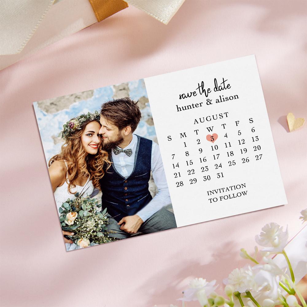Cartões Personalizados Save The Date Cartão De Felicitações Com Texto Com Foto Personalizado - soufeelbr