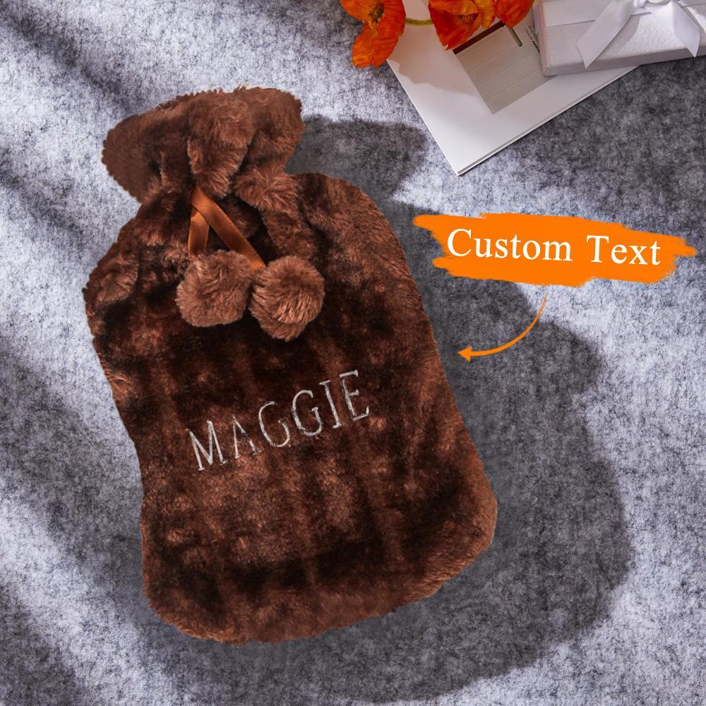 Garrafa De Água Quente Com Gravação Personalizada Para Aquecimento De Inverno Presentes De Pelúcia - soufeelbr