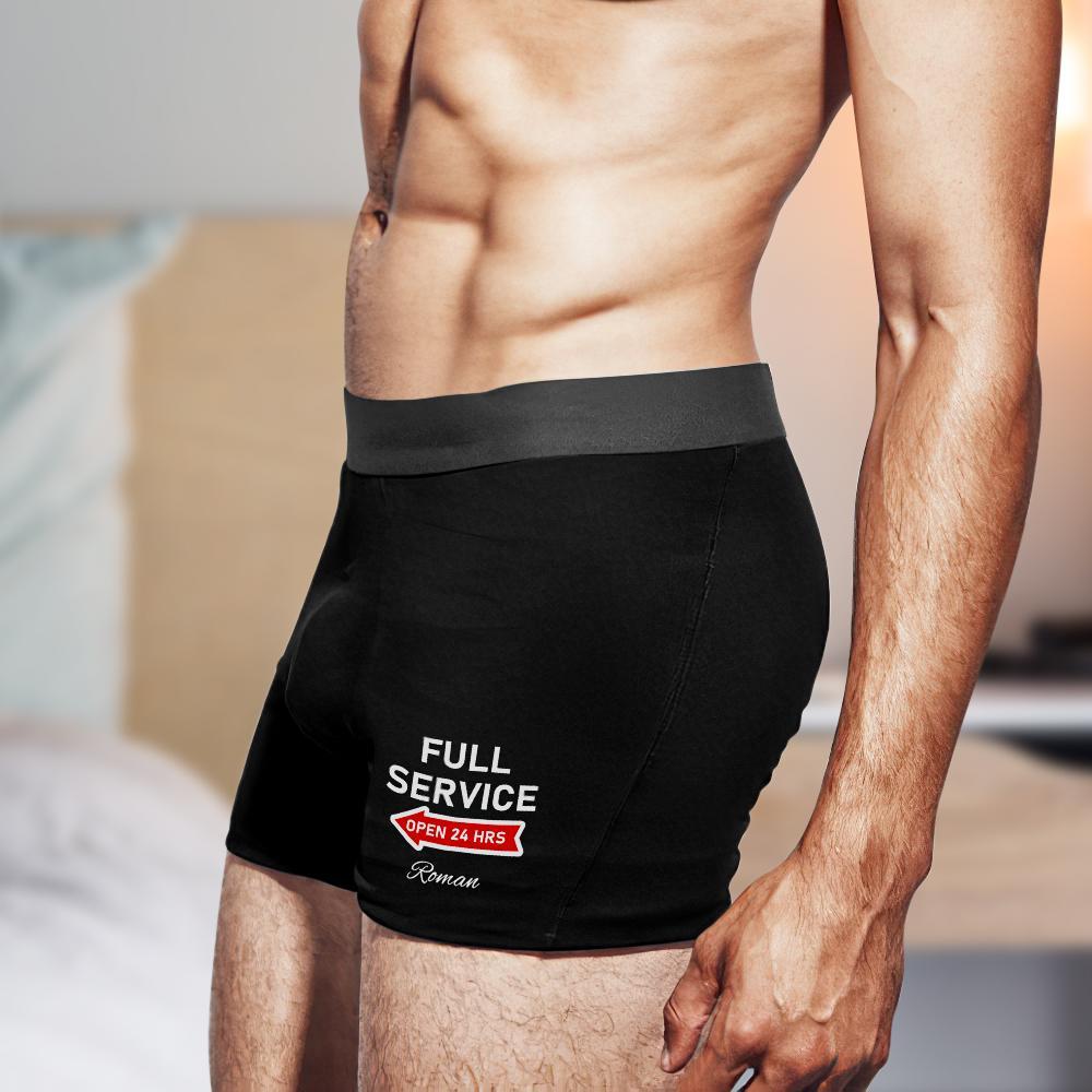 Cuecas Boxer Masculino Com Gravura Personalizada De Serviço Completo