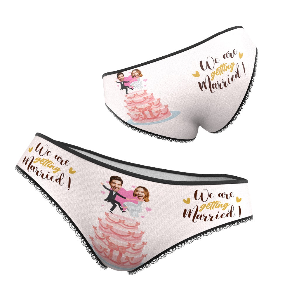 Cueca De Rosto Personalizada Para Casamento, Calcinha, Presente De Casamento - soufeelbr
