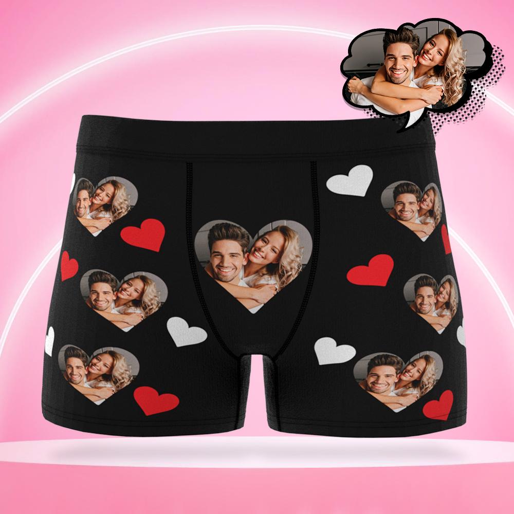 Shorts Masculinos Boxer Personalizados Avatar E Presente Em Forma De Coração Para Casais - soufeelbr