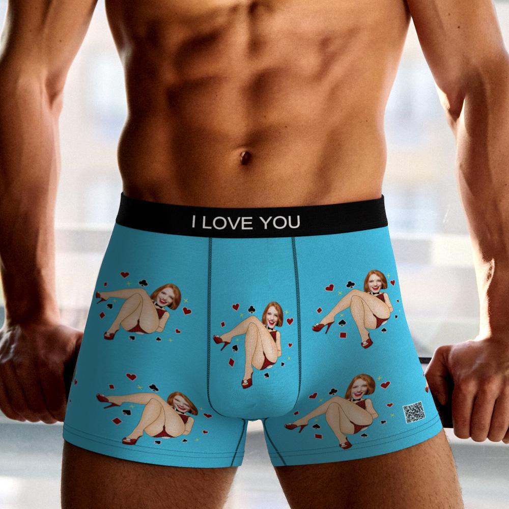 Roupa Íntima Boxer Com Foto Personalizada Coelhinha Masculina Presente Para Namorado Vista Ar - soufeelbr