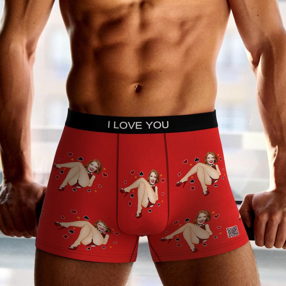 Roupa Íntima Boxer Com Foto Personalizada Coelhinha Masculina Presente Para Namorado Vista Ar - soufeelbr