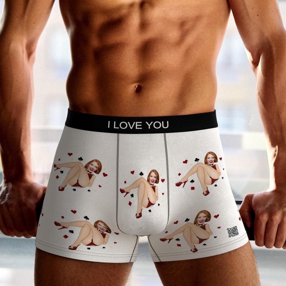 Roupa Íntima Boxer Com Foto Personalizada Coelhinha Masculina Presente Para Namorado Vista Ar - soufeelbr