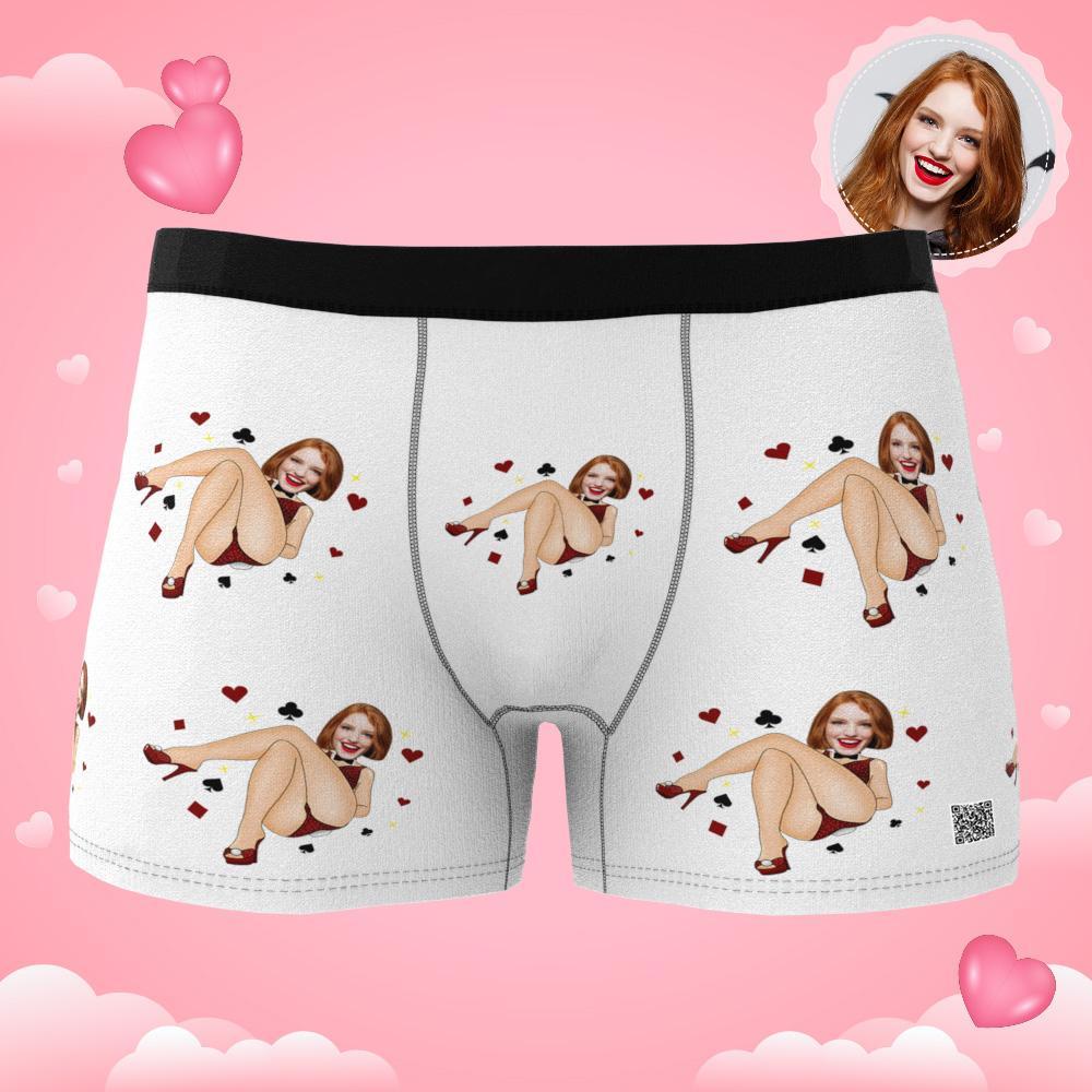 Roupa Íntima Boxer Com Foto Personalizada Coelhinha Masculina Presente Para Namorado Vista Ar - soufeelbr