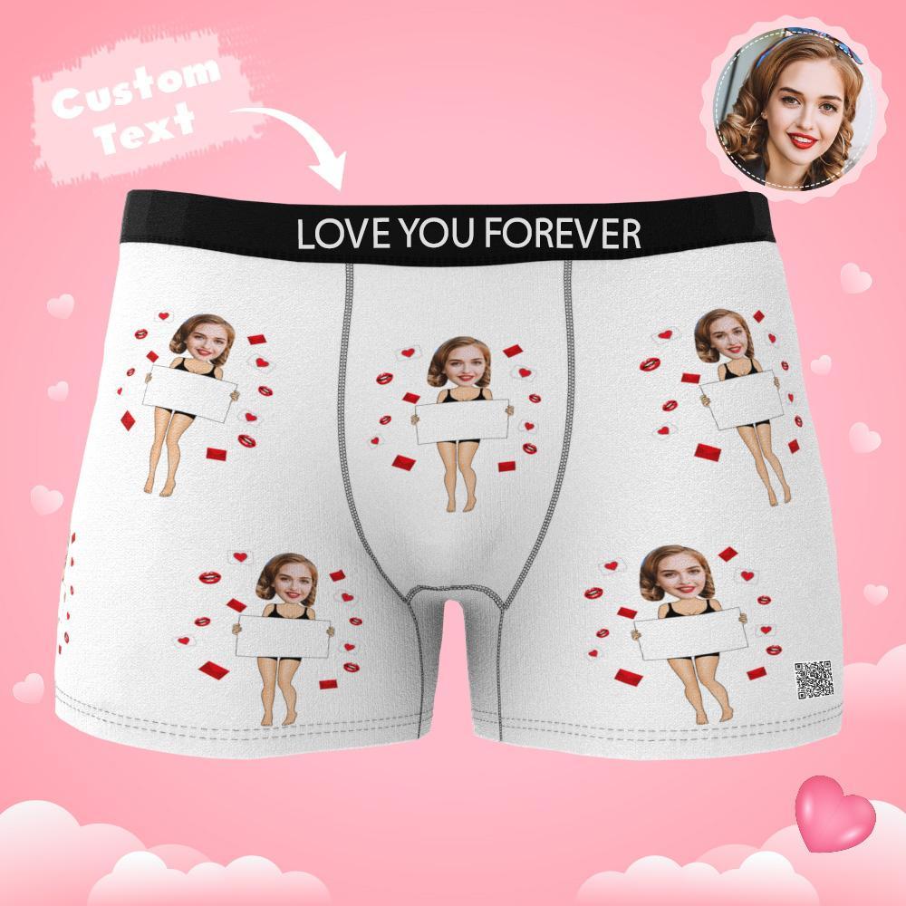 Cueca Boxer Face Personalizada Com Foto Multicolor Presentes Para Casal Vista Ar - soufeelbr