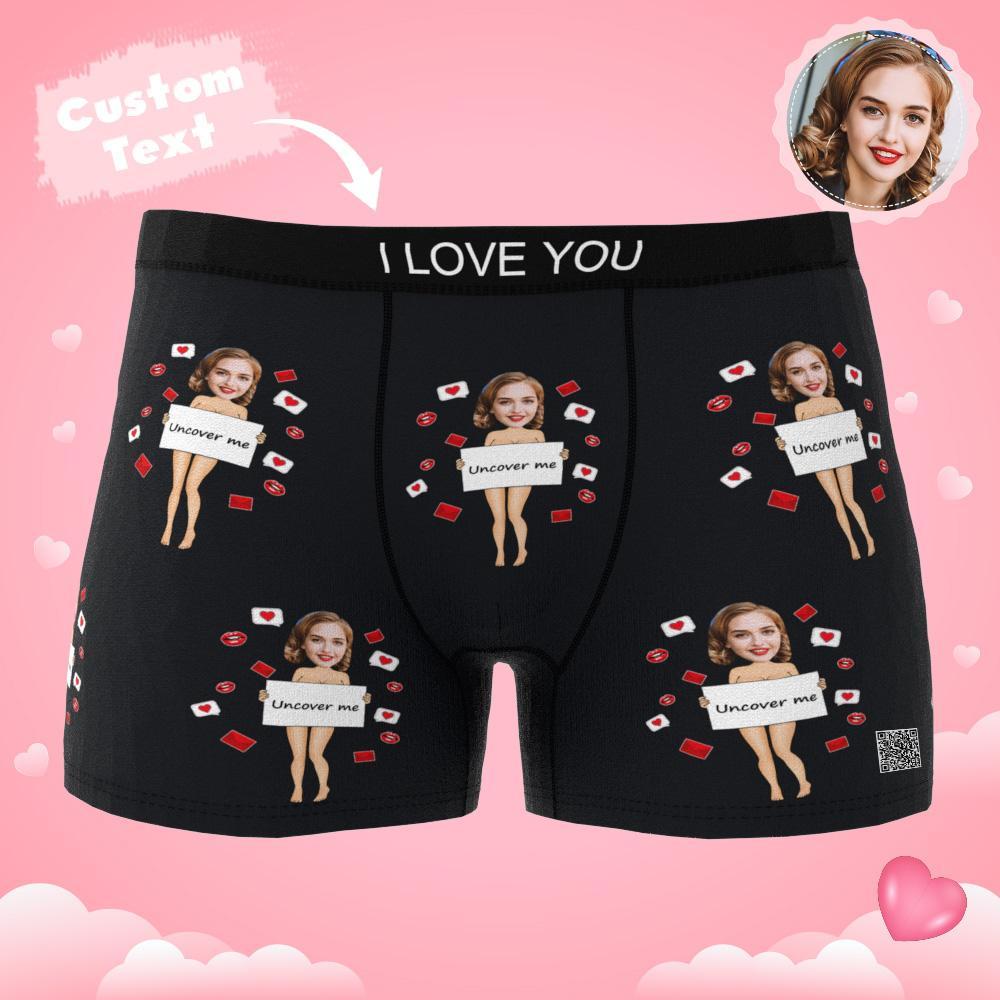 Cueca Boxer Face Personalizada Com Foto Multicolor Presentes Para Casal Vista Ar - soufeelbr