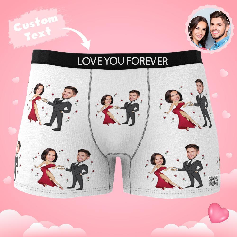 Cueca Boxer Face Personalizada Com Foto Multicolor Presentes Para Casal Vista Ar - soufeelbr