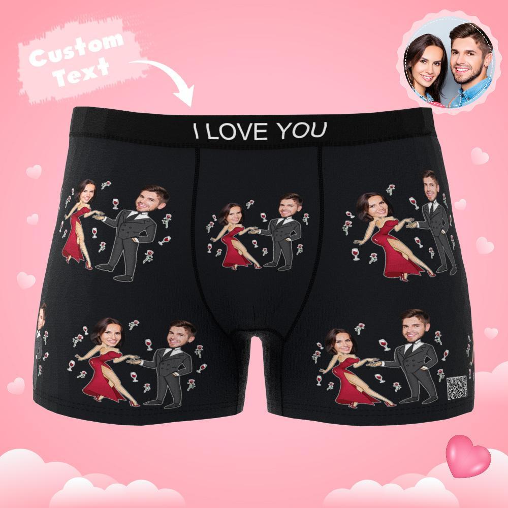 Cueca Boxer Face Personalizada Com Foto Multicolor Presentes Para Casal Vista Ar - soufeelbr