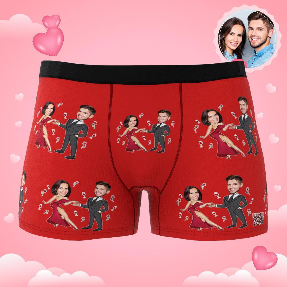 Boxer Com Foto Personalizada, Vestido Duplo, Roupa Íntima Masculina, Presente Para Namorado, Ar View, Presente De Dia Dos Namorados - soufeelbr