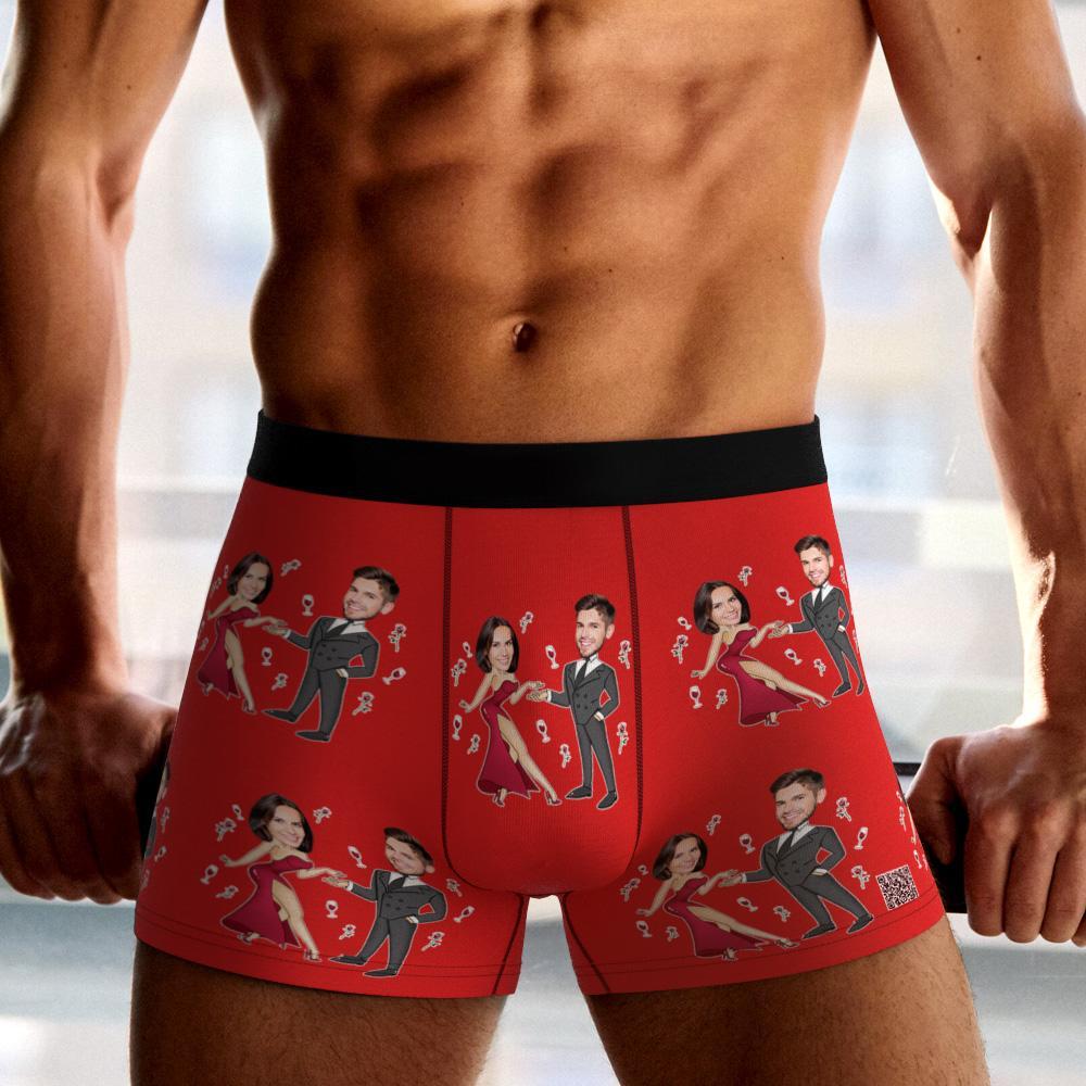 Boxer Com Foto Personalizada, Vestido Duplo, Roupa Íntima Masculina, Presente Para Namorado, Ar View, Presente De Dia Dos Namorados - soufeelbr