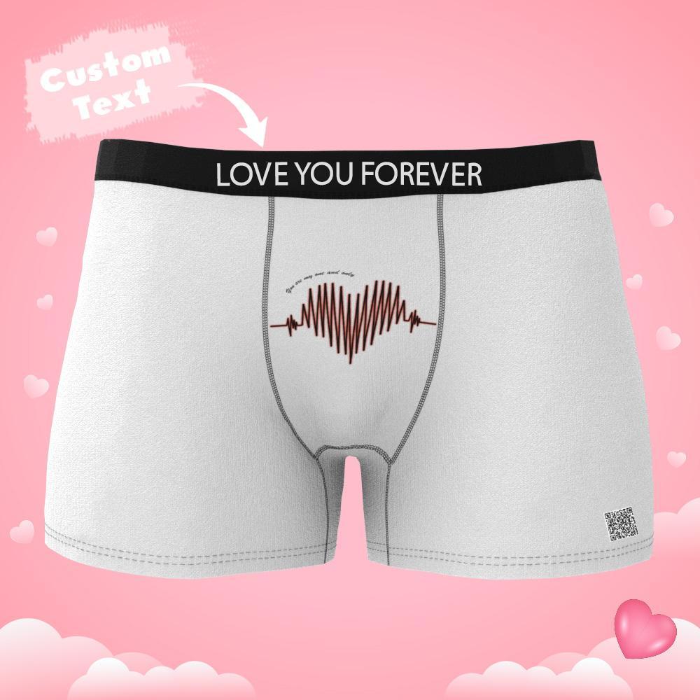 Roupa Íntima Masculina Boxer Eletrocardiograma De Texto Personalizado Presente Para Namorado Vista Ar - soufeelbr