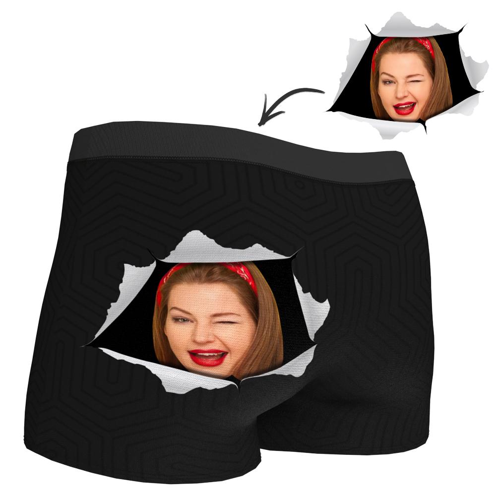 Shorts Da Moda Boxer Com Foto Personalizada Com Cara De Namorada