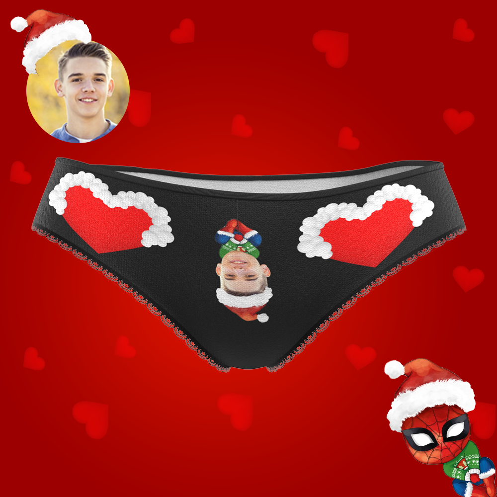 Roupa Íntima De Natal Com Rosto Personalizado, Roupa Íntima Com Cara De Homem-aranha De Natal Engraçado, Melhor Presente De Natal Para Mulher