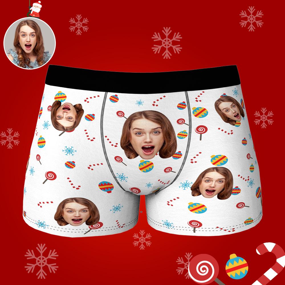 Custom Face Christmas Boxer, Cute Christmas Boxer, Best Christmas Gift For Boyfriend