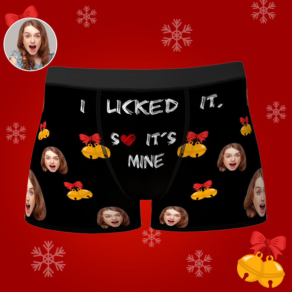 Custom Face Christmas Boxer, Funny Christmas Bells Underwear, Best Christmas Gift For Boyfriend
