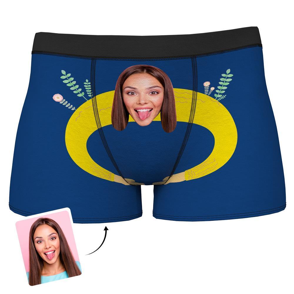 Presente Personalizado De Cueca Boxer De Rosto Engraçado Para O Marido E O Namorado