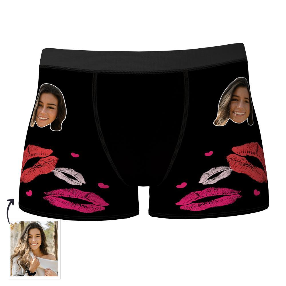 Roupa Íntima Com Foto Personalizada, Foto Do Rosto, Roupa Íntima Masculina Para O Aniversário Do Namorado