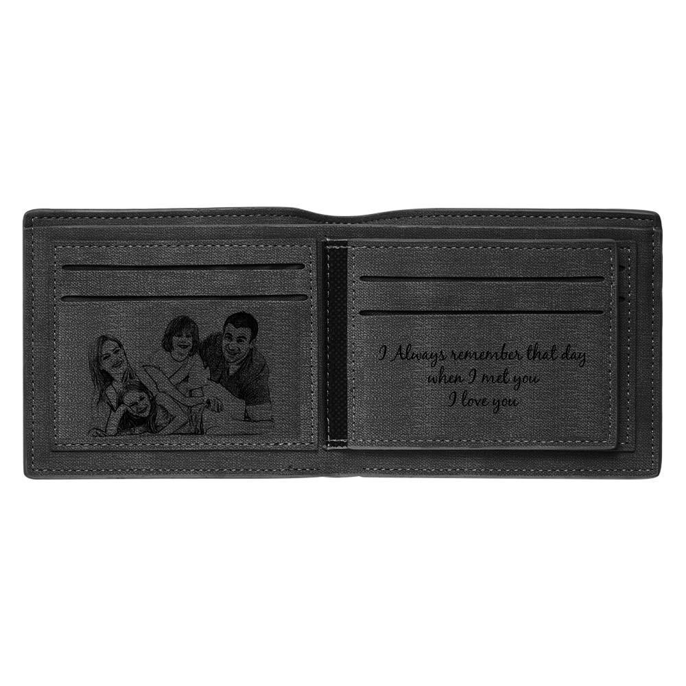 Carteira Gravada Personalizada Carteiras Com Fotos Personalizadas Para Homens Marido Pai Filho Presentes De Aniversário Personalizados - soufeelbr