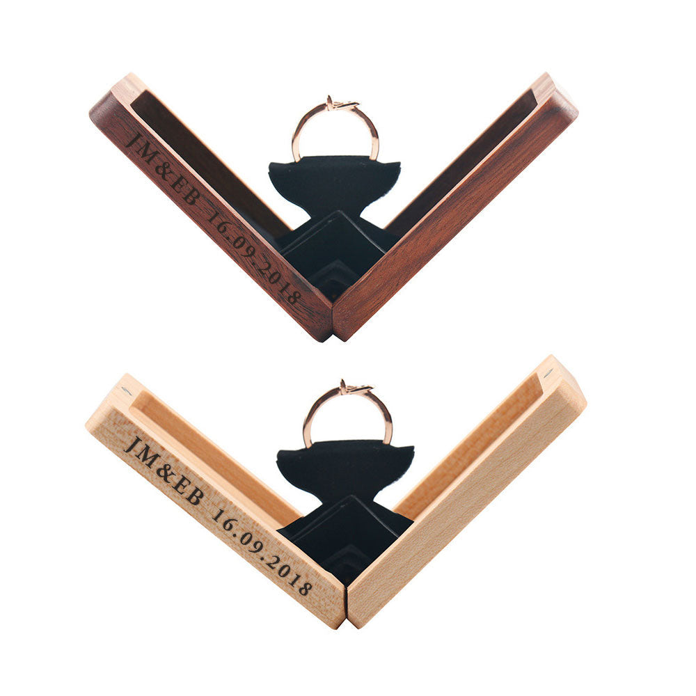 Caixa De Anel De Noivado Giratório Fino Personalizado Caixa De Anel De Noivado Personalizado Caixa De Anel De Madeira Presente De Aniversário - soufeelbr